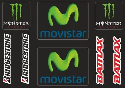 Yamaha Movistar Decals Stickers Motorcycle Graphic Set Logo Vinyl Adhesive 8 Pcs - 1