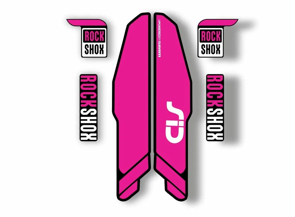 Rock Shox SID 2015 Mountain Bike Cycling Decal Kit Sticker Adhesive Kit Red - 1