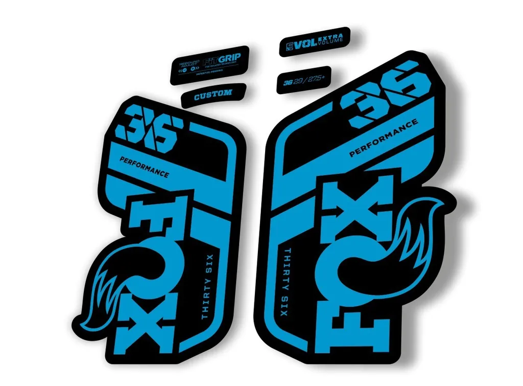 FOX 36 Performance 2021 Factory Fork Decals Suspension Sticker Blue - 1