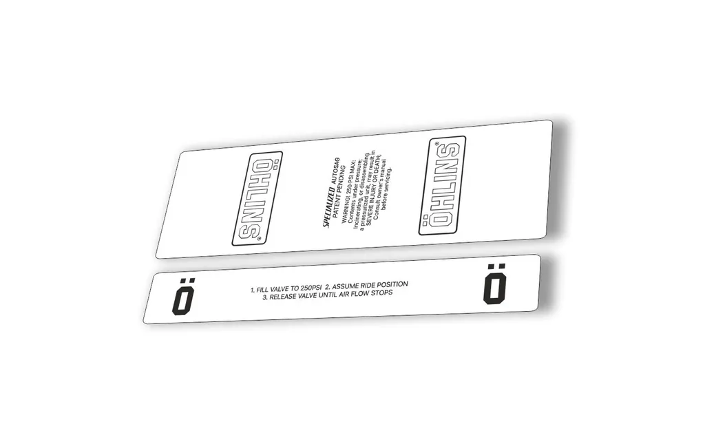 Ohlins STX22 Rear Shock Decal Mountain Bike Cycling Sticker Adhesive White - 1