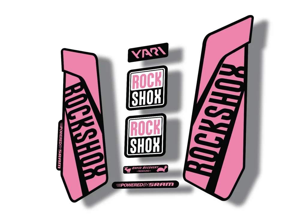 Rock Shox YARI 2015-16 Fork Decal Mountain Bike Cycling Sticker Light Pink - 1