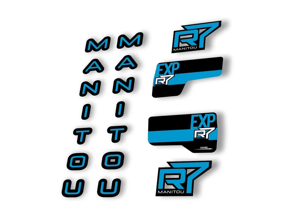 Manitou R7 Expert 2020 Fork Suspension Decal Kit Sticker Set Blue - 1