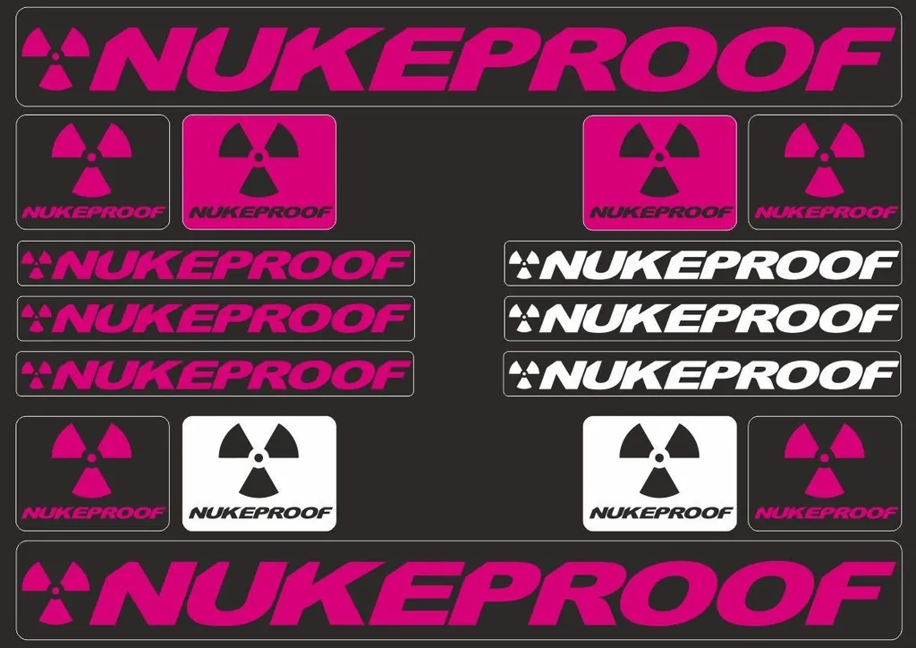 Bicycle Vinyl Stickers – Compatible with Nukeproof Mountain Bikes – Pink - 1