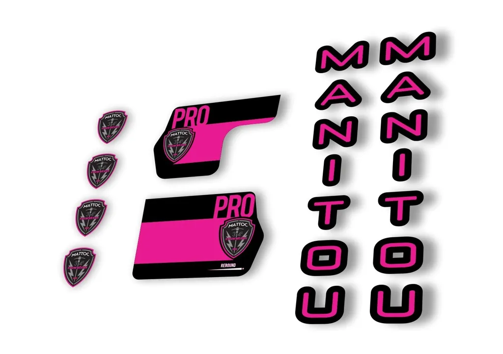 Manitou Mattoc Pro 2020 Fork Suspension Decal Kit Sticker Set Pink - 1