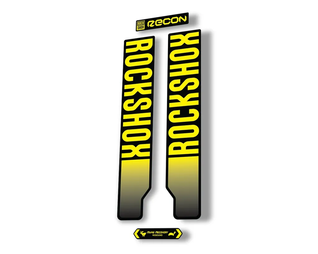 Rock Shox RECON 2021 Mountain Bike Cycling Decal Kit Sticker Adhesive Yellow - 1