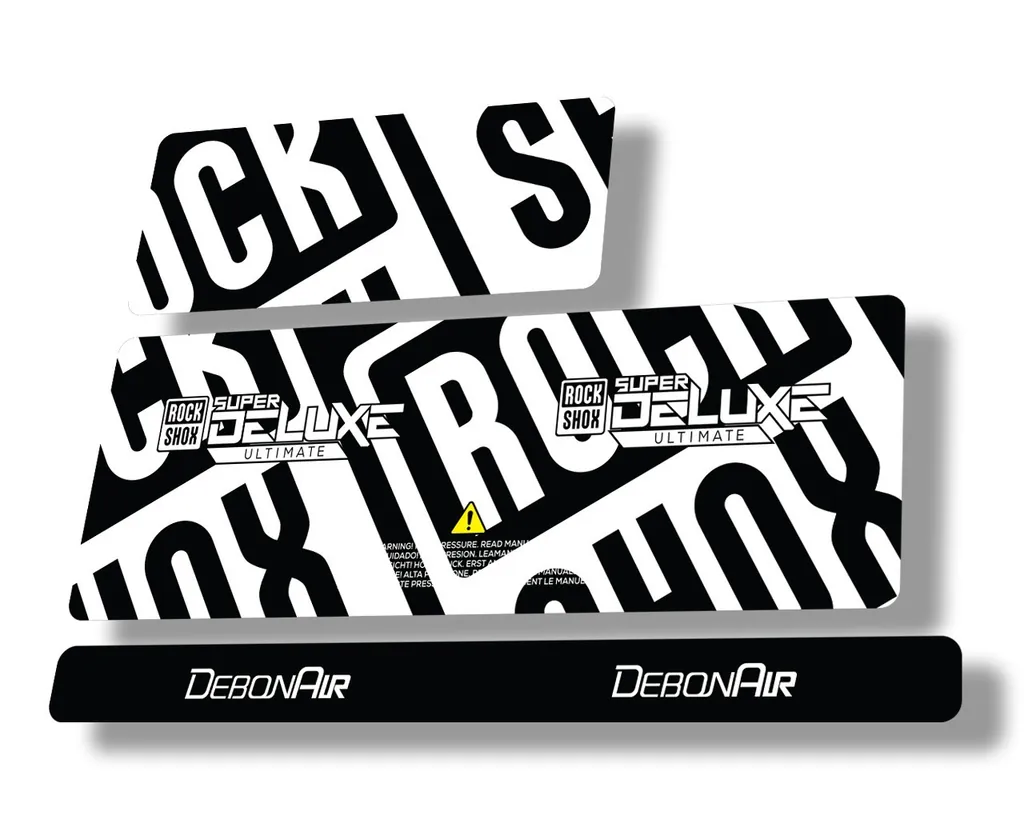Rock Shox 2020 Super Deluxe Ultimate Rear Shock Decal Sticker Adhesive White - 1