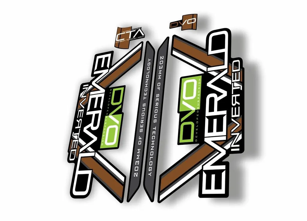 DVO 2016 EMERALD 27.5 - 29 Fork Suspension Sticker Decal Kit Adhesive Brown - 1