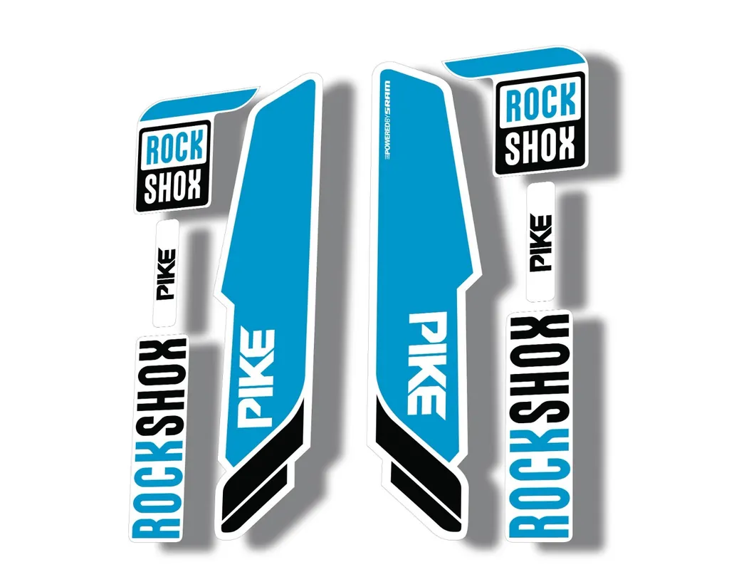 Rock Shox PIKE 2014 Mountain Bike Cycling Decal Kit Sticker Adhesive White Blue - 1