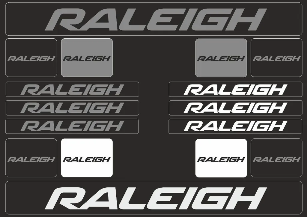 Bicycle Vinyl Stickers – Compatible with RALEIGH Mountain Bikes – Gray - 1