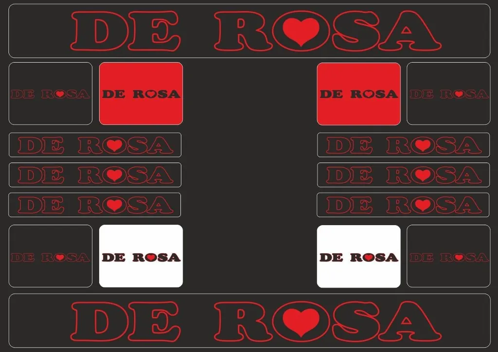Bicycle Vinyl Frame Stickers – Compatible with DE ROSA Road Bikes – Red - 1