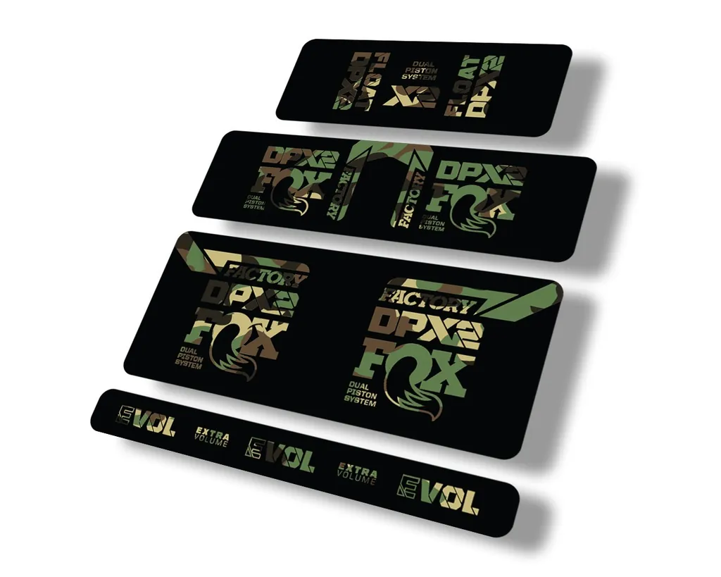 FOX Float DPX2 2021 Rear Shock Suspension Sticker Factory Decal Full Set Camo - 1