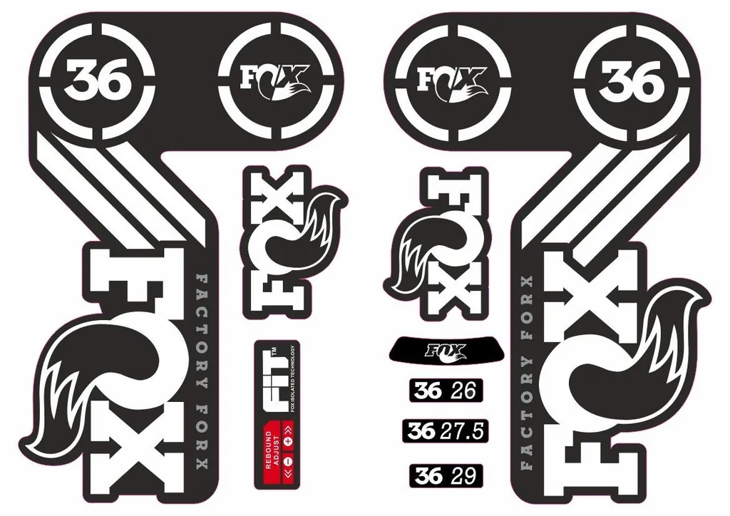 FOX 36 Heritage 2015 Fork Suspension Factory Decal Sticker Adhesive White - 1