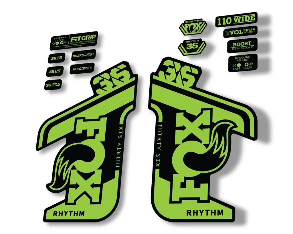 FOX 36 RHYTHM 2021 Forks Suspension Factory Decal Sticker Adhesive Green - 1