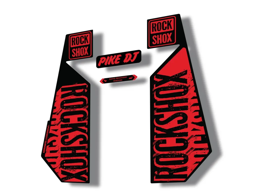 Rock Shox PIKE DJ 2017 Fork Decal Mountain Bike Cycling Sticker Adhesive Red - 1