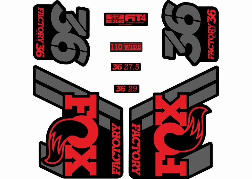 FOX 36 Float 2018-19 Forks Suspension Factory Decal Sticker Adhesive Red Gray - 1