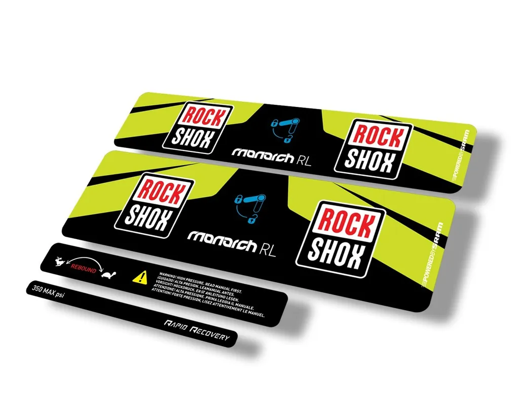 Rock Shox MONARCH RL 2016 Rear Shock Suspension Decal Sticker Adhsive Lime Green - 1