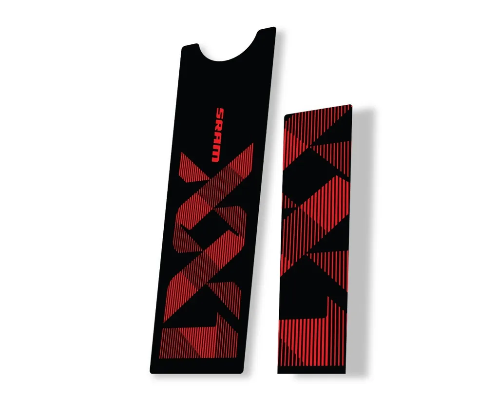 Crank Set Stickers Decals MTB Sram XX1 Eagle Dub 2018 Bicycle 2Pcs Adhesive Red - 1