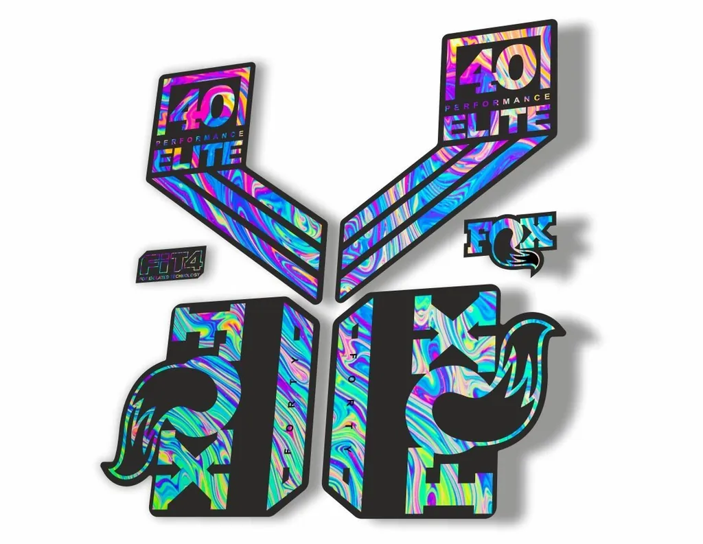 FOX 40 Elite Performance 2017-18 Fork Suspension Fctory Decal Sticker Oil Slick1 - 1