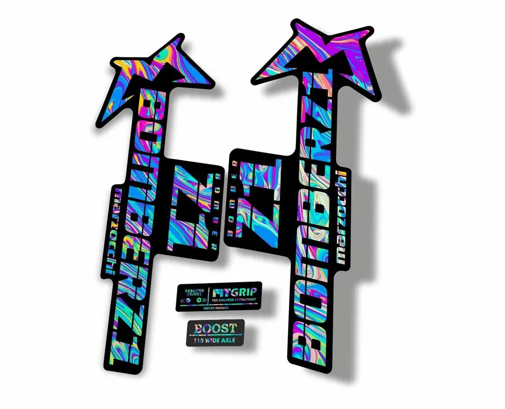 Marzocchi Bomber Z1 2018 Fork Suspension Sticker Decal Kit Adhesive Oil Slick 1 - 1
