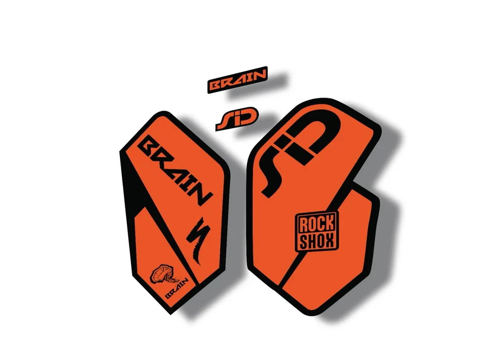 Rock Shox SID Brain 2012 Mountain Bike Cycling Decal Sticker Adhesive Orange - 1