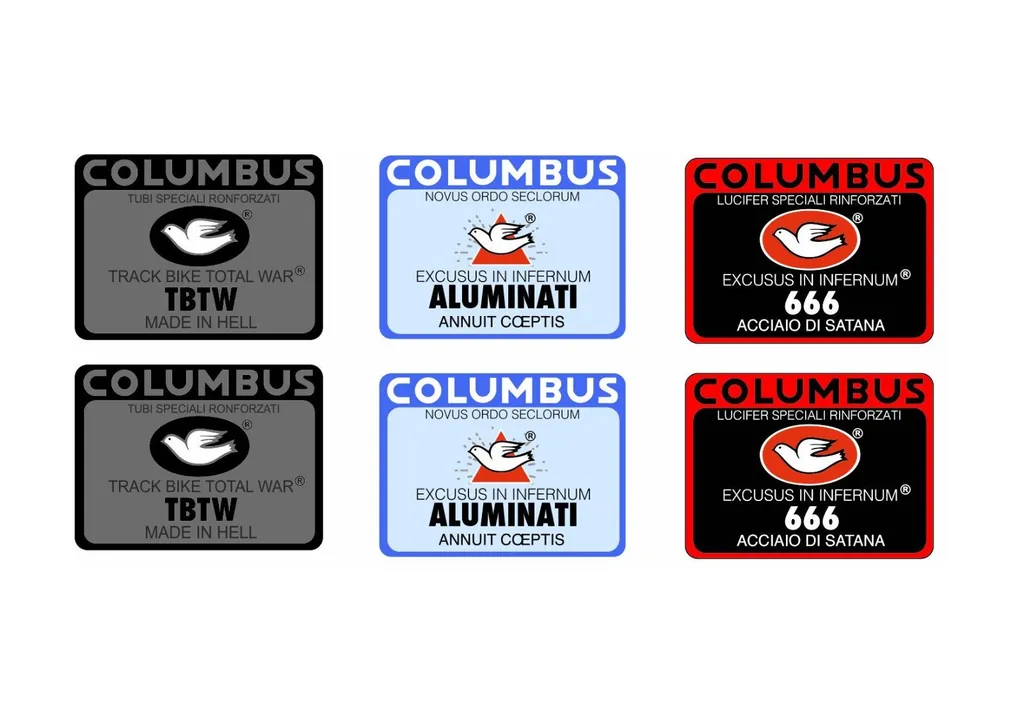 Columbus Bike Bicycle Frame Tube Decals Factory Stickers Adhesive Vinyl 8 pcs - 1