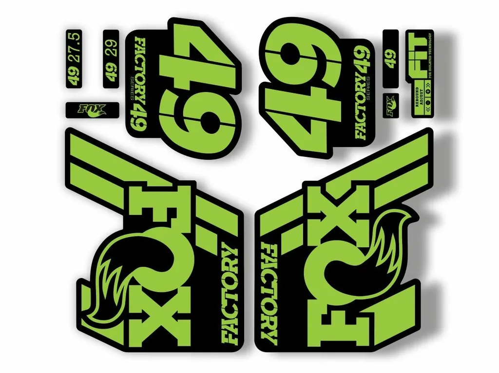 FOX 49 Float 2018-19 Forks Suspension Factory Decal Sticker Adhesive Green - 1