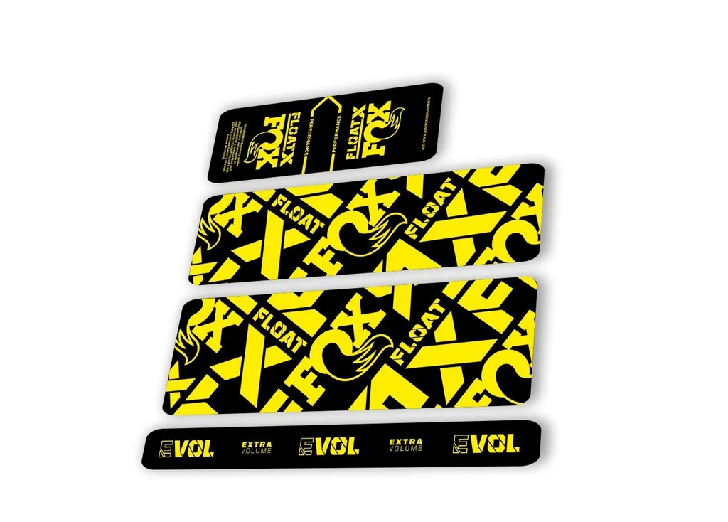 Fox 2022 Float X Performance Rear Shock Suspension Sticker Decal Yellow - 1