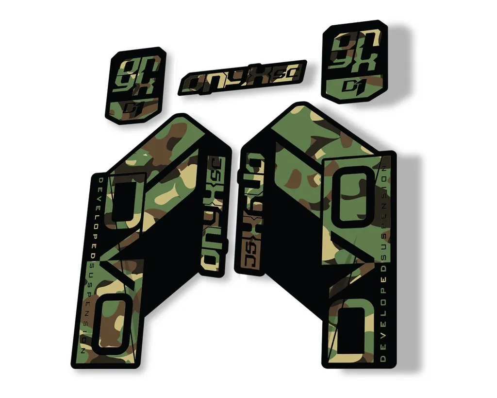 DVO Onyx SC D1 2019 Fork Suspension Sticker Factory Decal Adhesive Camo - 1