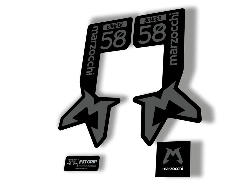 Marzocchi Bomber 58 2025 Suspension Sticker Decal Kit Adhesive Gray - 1