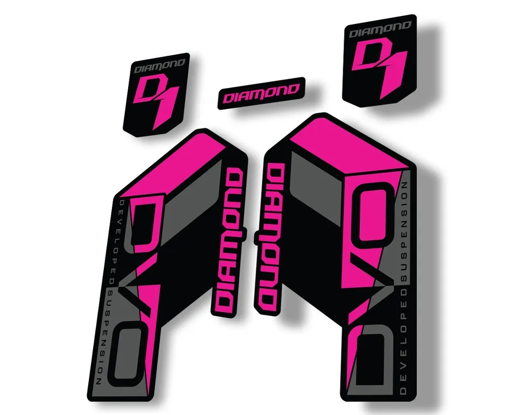 DVO Diamond Developed D1 2020 Fork Suspension Sticker Factory Decal Pink - 1