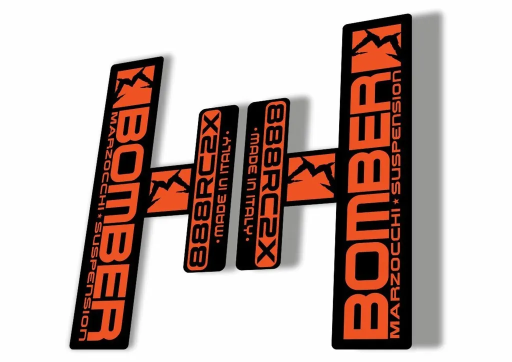 Marzocchi Bomber 888 RC2X 2006 Fork Suspension Sticker Decal Kit Adhesiv Orange - 1