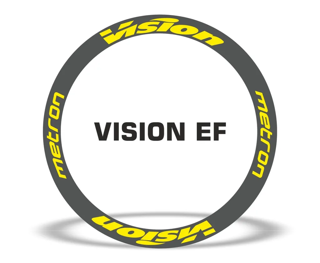 Vision Metron EF Road Bike Rim Decal Wheel Sticker Set Adhesive Yellow - 1