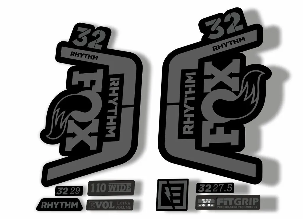 FOX 32 Rhythm 2019 Forks Suspension Factory Decal Sticker Adhesive Gray - 1