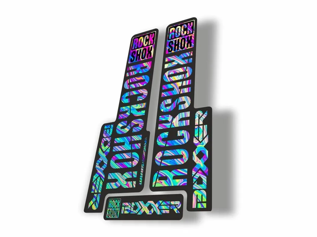 Rock Shox BOXXER 2018 Mountain Bike Cycling Decal Kit Sticker Oil Slick 1 - 1