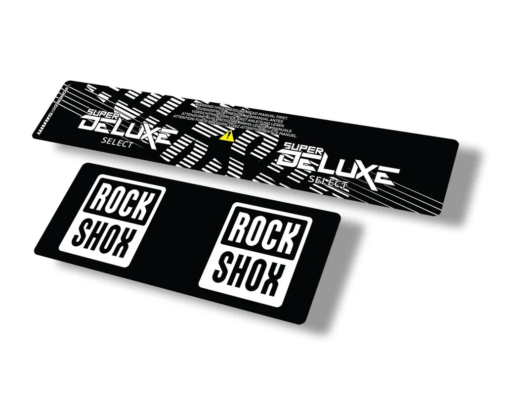 Rock Shox 2021 Super Deluxe Select Rear Shock Decal Sticker Adhesive Set White - 1