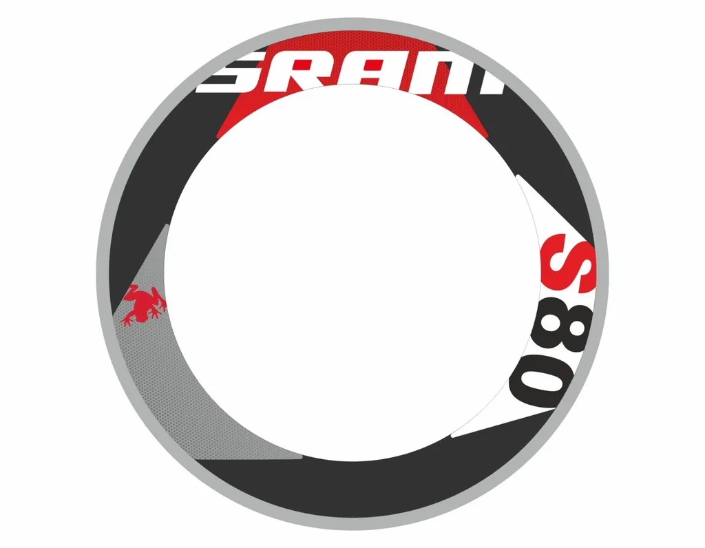 SRAM S80 Wheelset Rim Road Bicycle Decals Stickers Adhesive 2 Set (12 Pcs) Red - 1