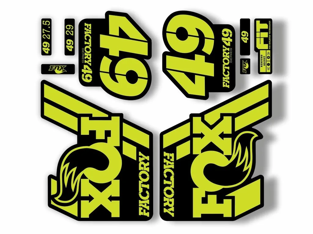 FOX 49 Float 2018-19 Forks Suspension Factory Decal Sticker Lime Green - 1