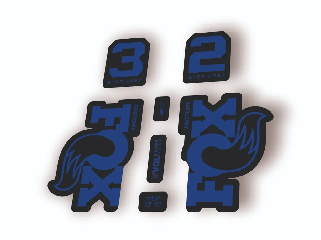 Fox 32 Step Cast 2025 Fork Suspension Factory Decal Sticker Adhesive Dark Blue - 1