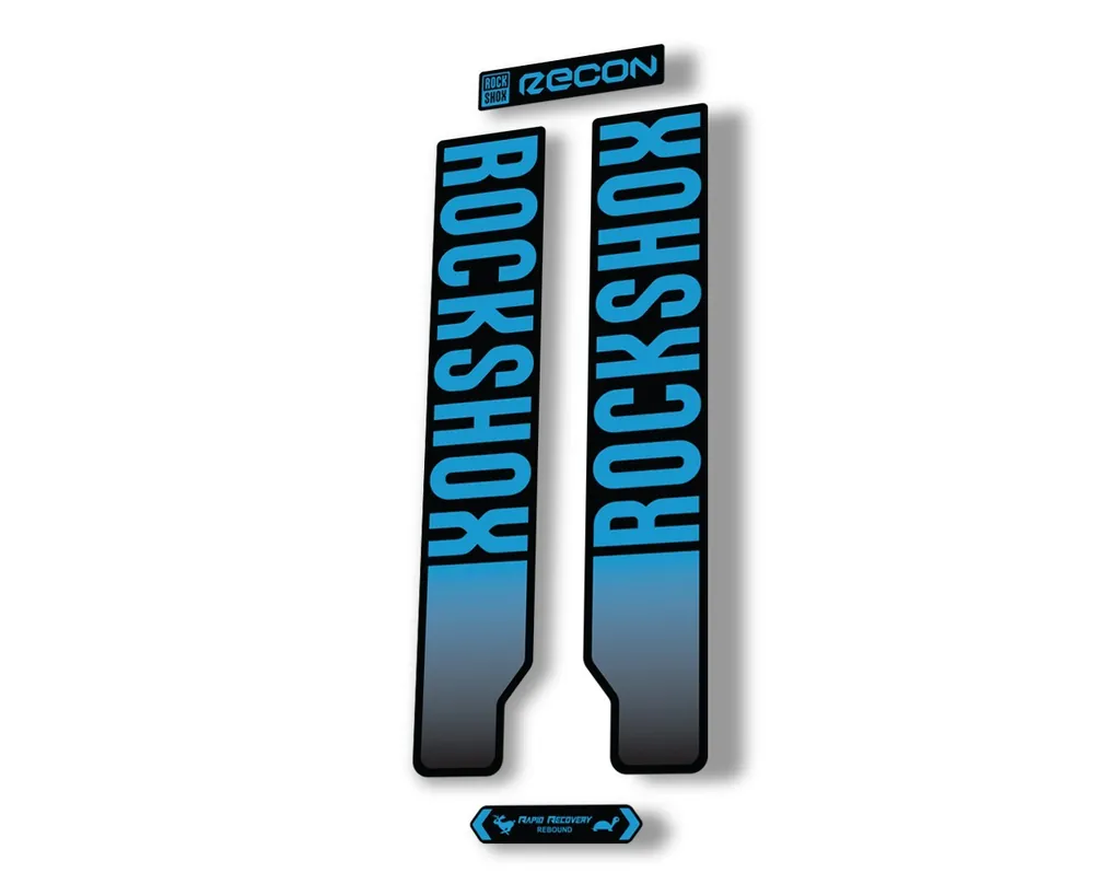 Rock Shox RECON 2021 Mountain Bike Cycling Decal Kit Sticker Adhesive Blue - 1
