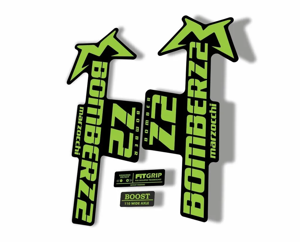 Marzocchi Bomber Z2 2020 Fork Suspension Sticker Decal Kit Adhesive Green - 1