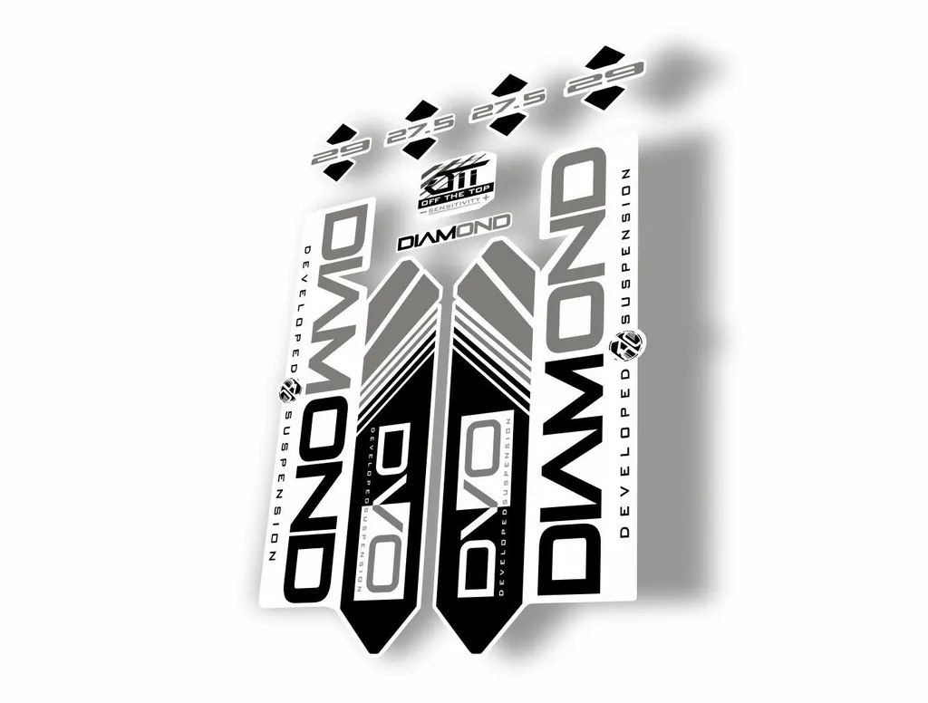 DVO 2016 Diamond 27.5 - 29 Fork Suspension Sticker Decal Kit Adhesive Black - 1