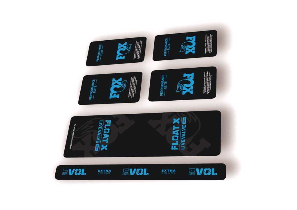 FOX Float X 2025 Elite Live Valve NEO Rear Shock Decal Sticker Kit Adhesive Blue - 1