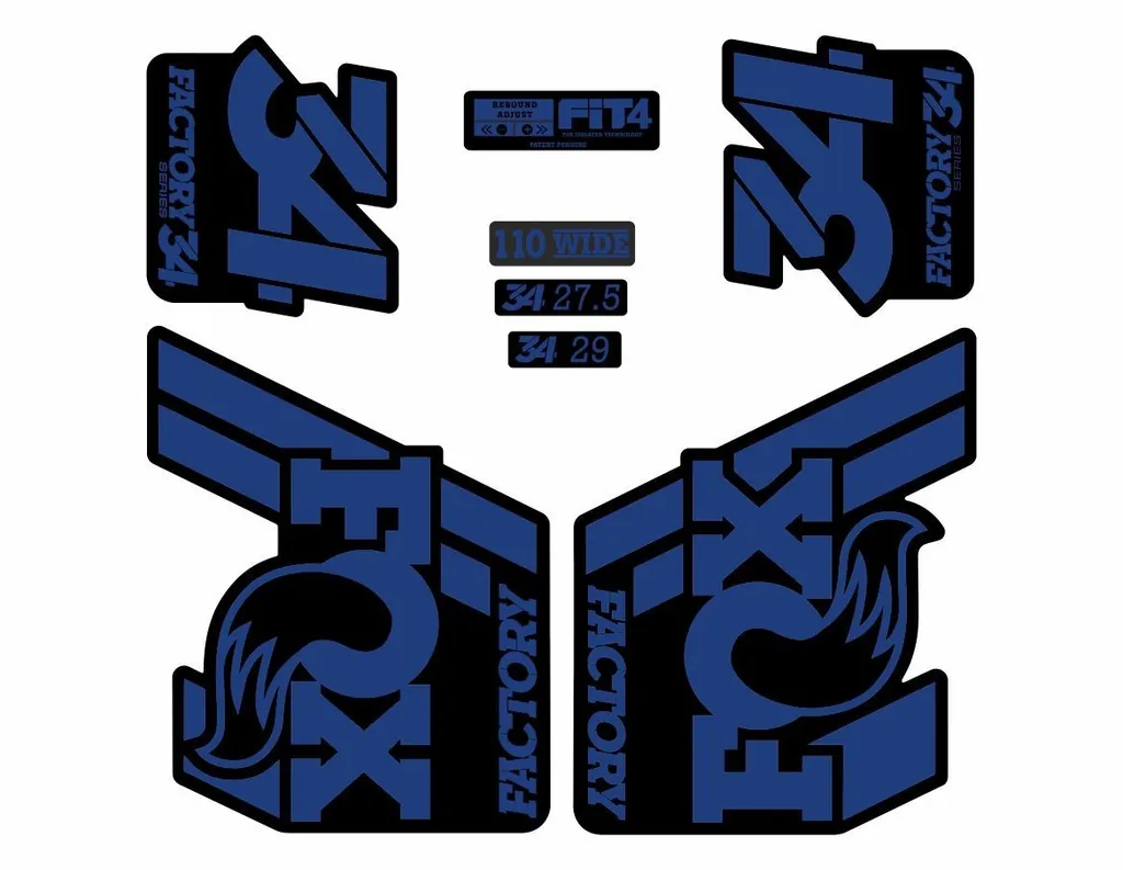FOX 34 Float 2018-19 Forks Suspension Factory Decals Stickers Adhesive Dark Blue - 1