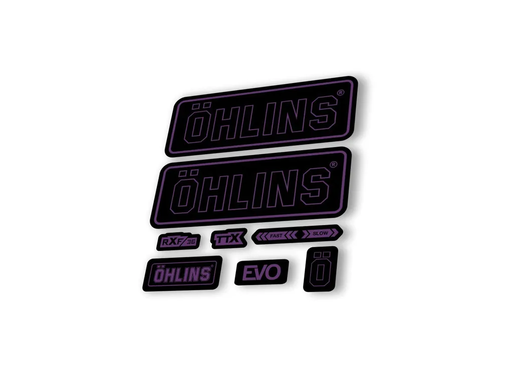 Ohlins RXF36 EVO 2018 Rear Shock Decal Mountain Bike Cycling Sticker Purple - 1