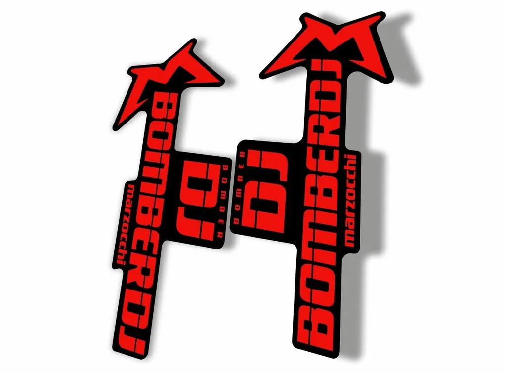 Marzocchi Bomber DJ 2020 Fork Suspension Sticker Decal Kit Adhesive Red - 1