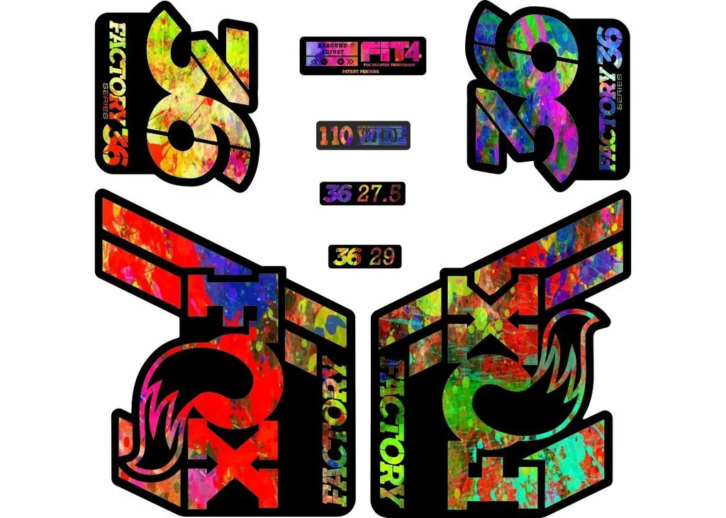 FOX 36 Float 2018-19 Forks Suspension Factory Decals Stickers Adhesive Oil Slick - 1