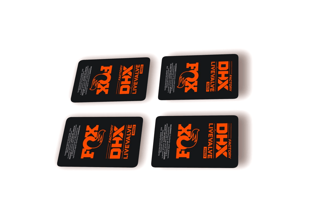 FOX DHX 2025 Factory Live Valve NEO Rear Shock Decal Sticker Kit Adhesive Orange - 1
