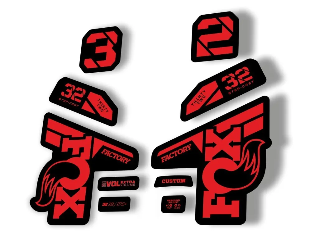 Fox 32 Factory 2021 Fork Suspension Decal Sticker Adhesive Red - 1