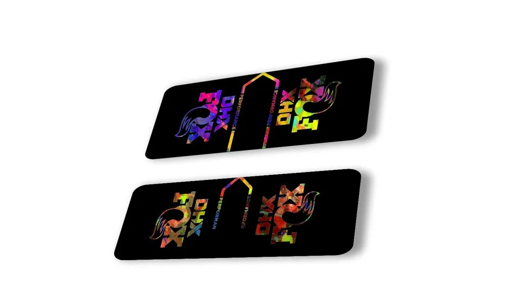 FOX DHX 2022 Performance Rear Shock Suspension Sticker Decal Adhesive Oil Slick - 1