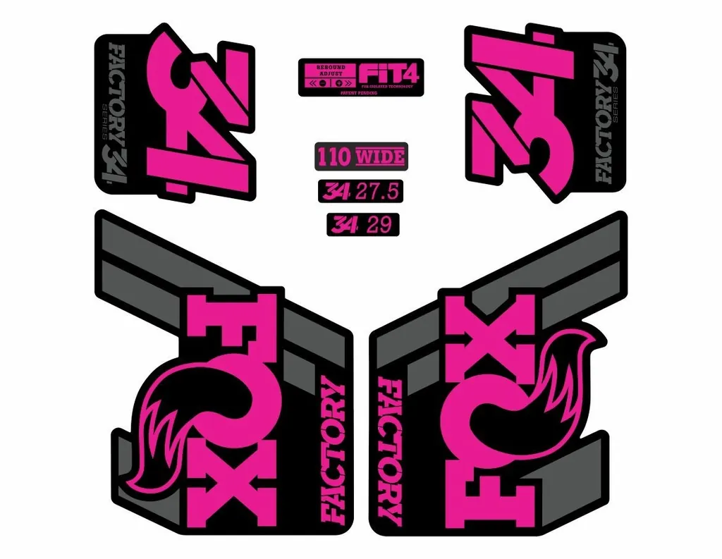 FOX 34 Float 2018-19 Forks Suspension Factory Decal Sticker Adhesive Pink Gray - 1